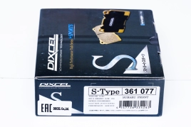 Тормозные колодки Dixcel S type S-361077 (EP357, OEM 26296FE040, 26296FE100) Subaru Brembo® 4pot передние
