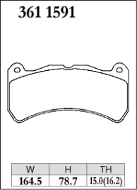 Тормозные колодки Dixcel RA type RA-3611591 (RCP112) Subaru WRX VAB Brembo® 6pot 15мм передние