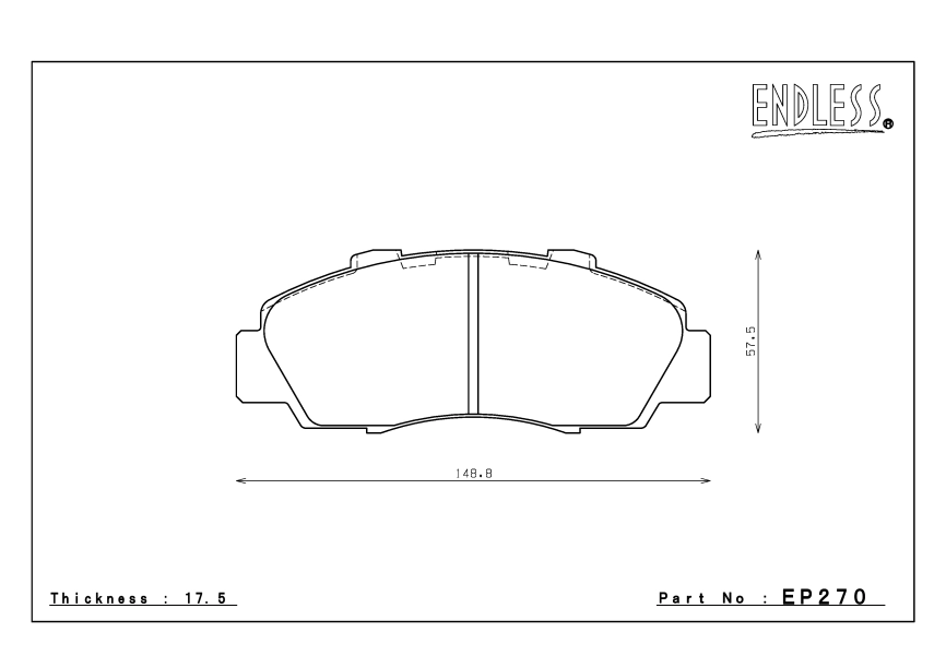 Тормозные колодки Endless Y-Sports EP270 (F333) Honda Integra DC2/DB8, NSX NA1/2, Civik EK9, Odyssey RA1-5 фото 2