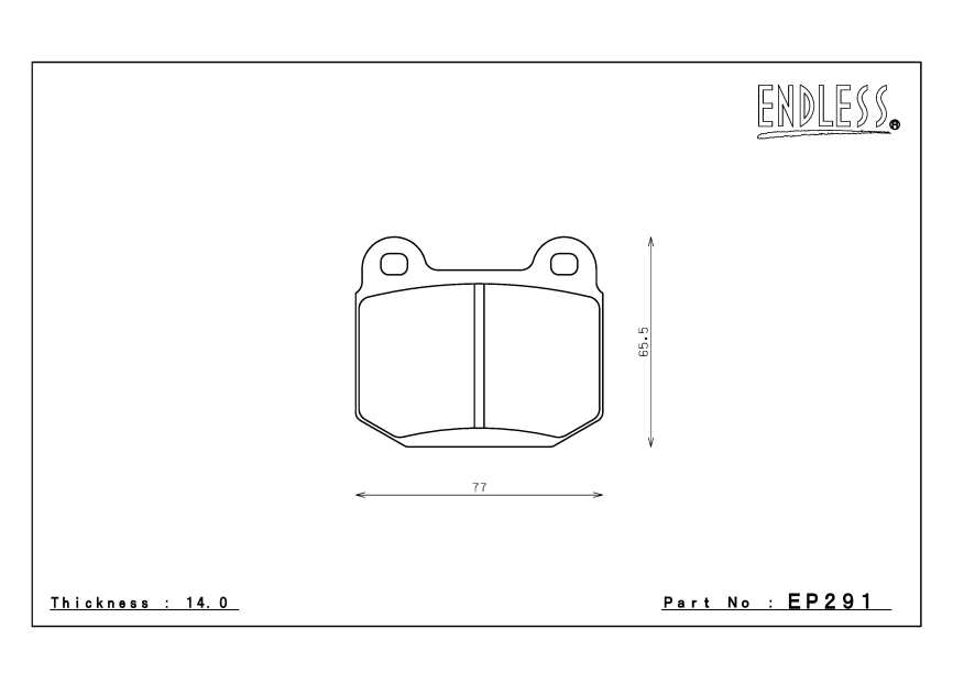 Тормозные колодки Endless EP291 SR01 Nissan Skyline BNR32 GTR, BCNR33, BNR34, Mitsubishi EVO 7-9 CT9A brembo, GDB/GRB (WRX Sti brembo) фото 2