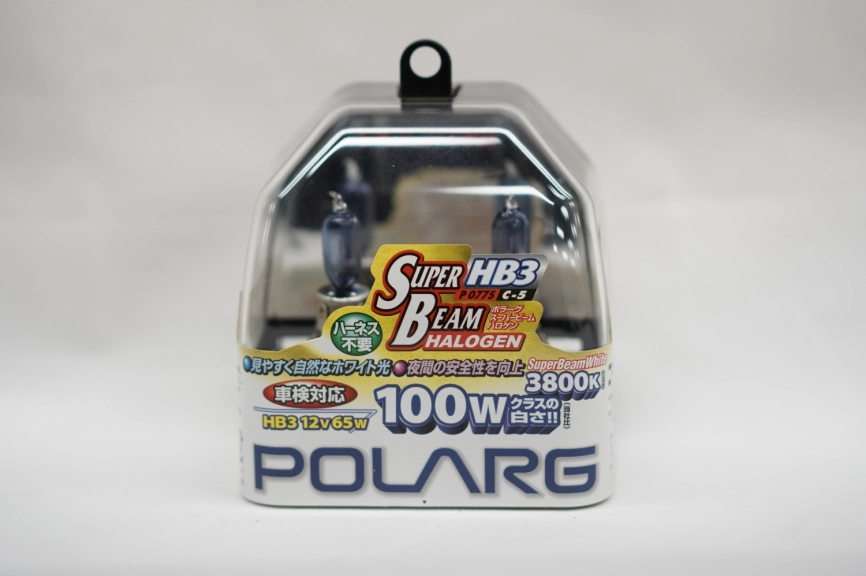 Лампы галогенные Polarg Super Beam Halogen White C-5 9005(HB3) 12V 65W(100W) 3800K фото 1